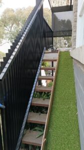 A luxury residential retaining wall layout showing the visualization purpose for GravityFencing engineering in Melbourne