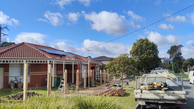 Timber fencing in progress by Gravity Fencing.