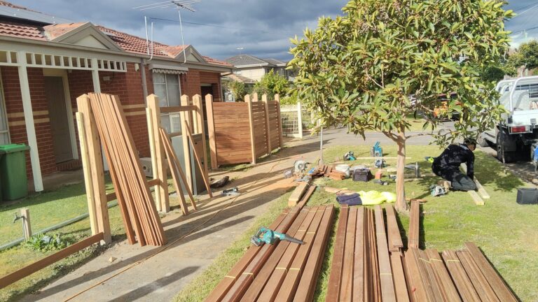 Timber fencing project in Melbourne.