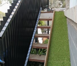 A luxury residential retaining wall layout showing the visualization purpose for GravityFencing engineering in Melbourne